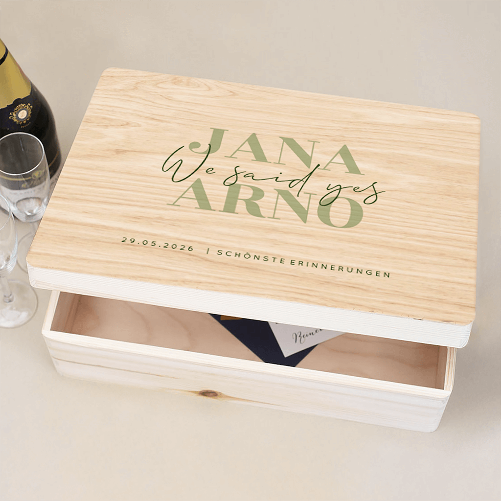 Erinnerungskiste mit Namen