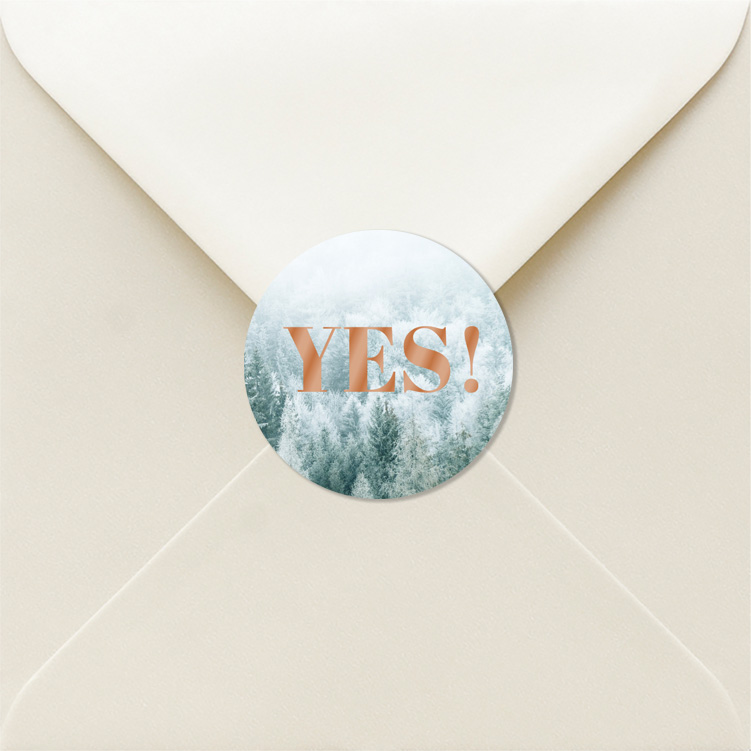 Sluitzegel winterwedding landschap bomen hoogglans