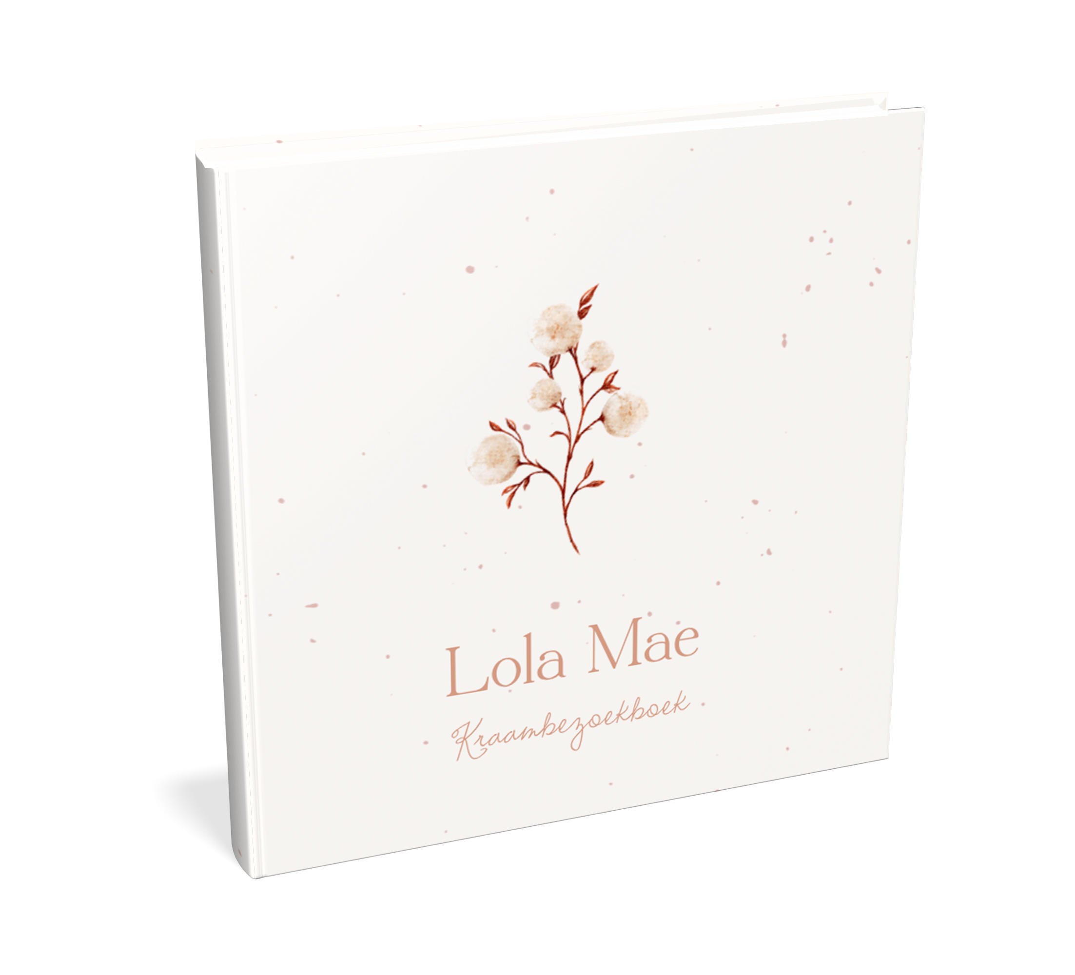 Kraambezoekboek met takje en bloemetjes