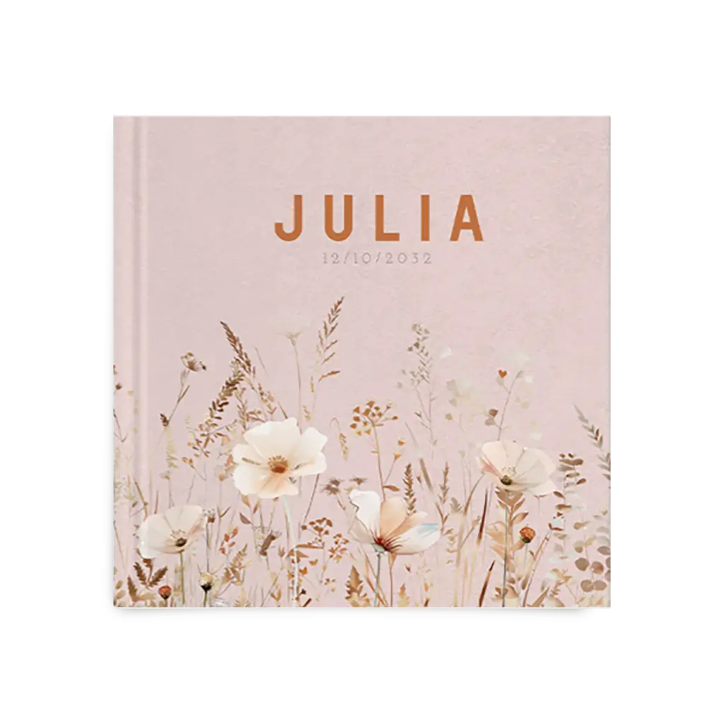 Kraambezoekboek met zachte en romantische bloemen