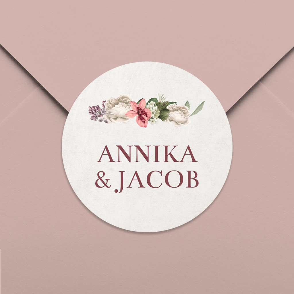 Vintage Geschenkaufkleber Rund mit blumen