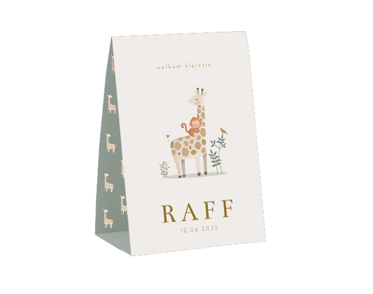 Tentkaart giraf met aapje