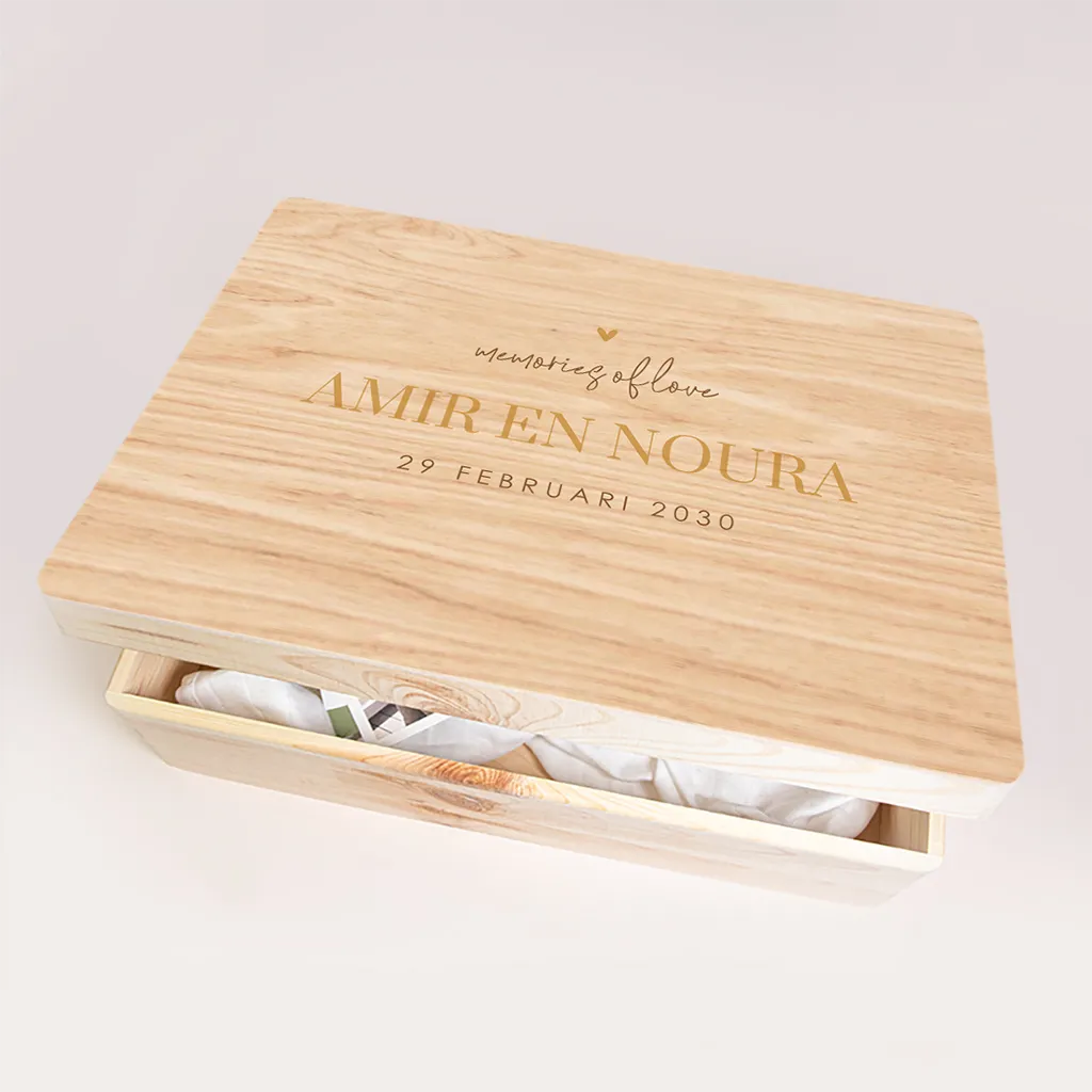 Stijlvolle memorybox bruiloft