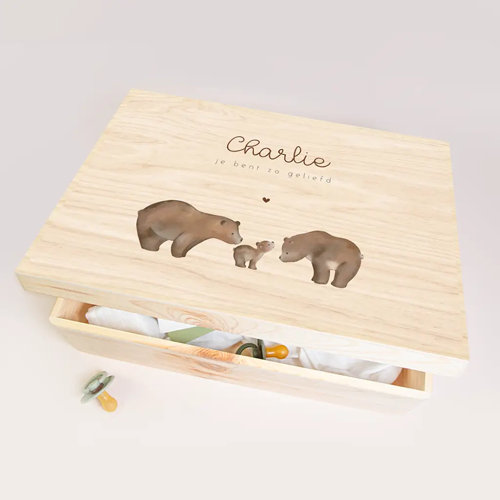 Memorybox met berenfamilie