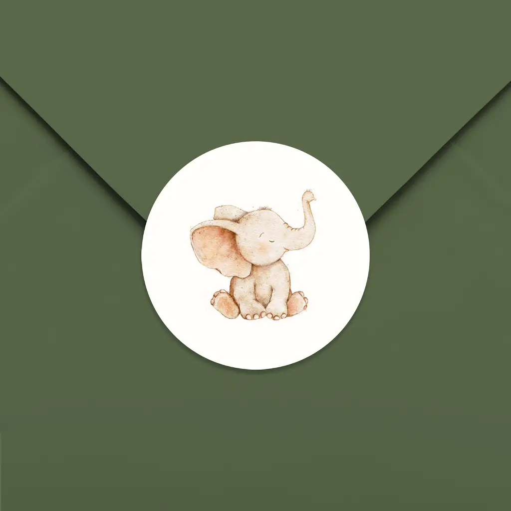 Sluitsticker met olifantje - per 25 stuks