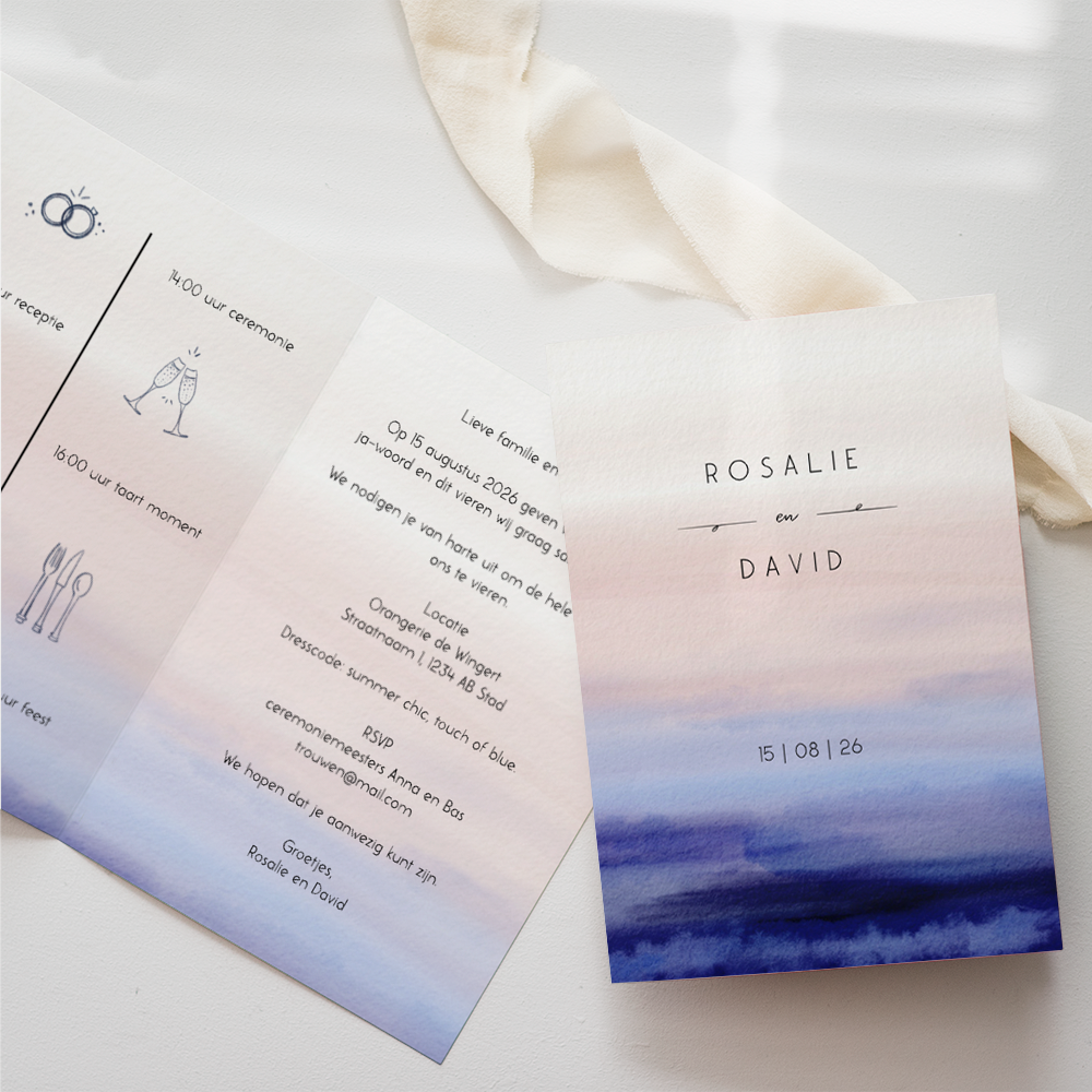 Abstracte trouwkaart met aquarelstructuur