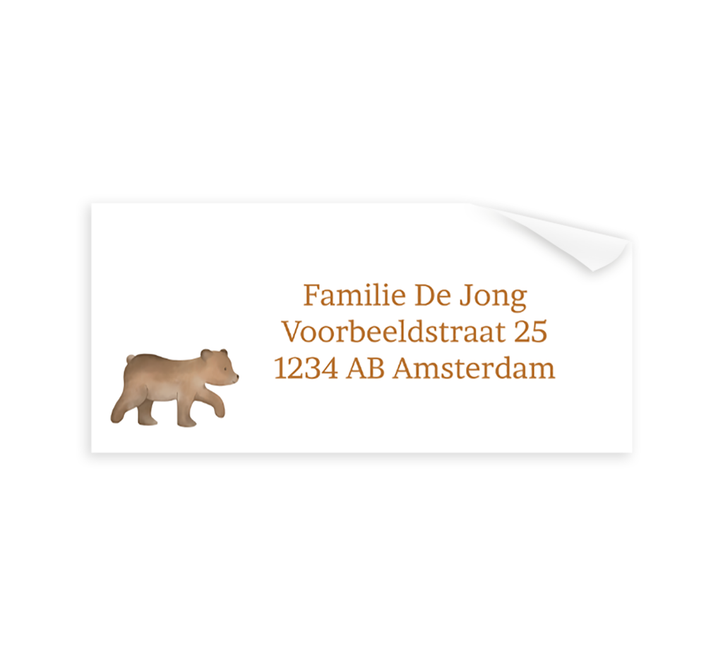 Adresstickers met lief beertje