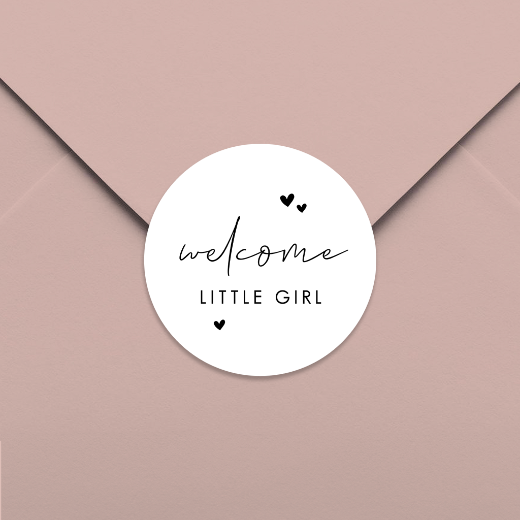 Sluitsticker 'welcome little girl'
