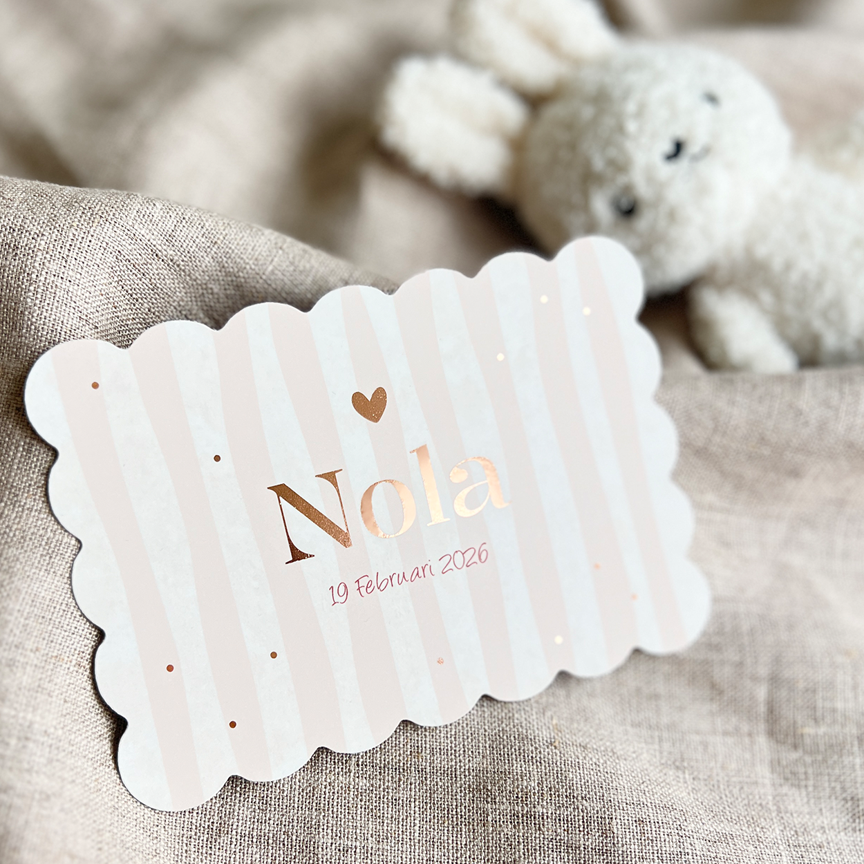 Geboortekaartje Meisje Cookie Streepjes Stippen