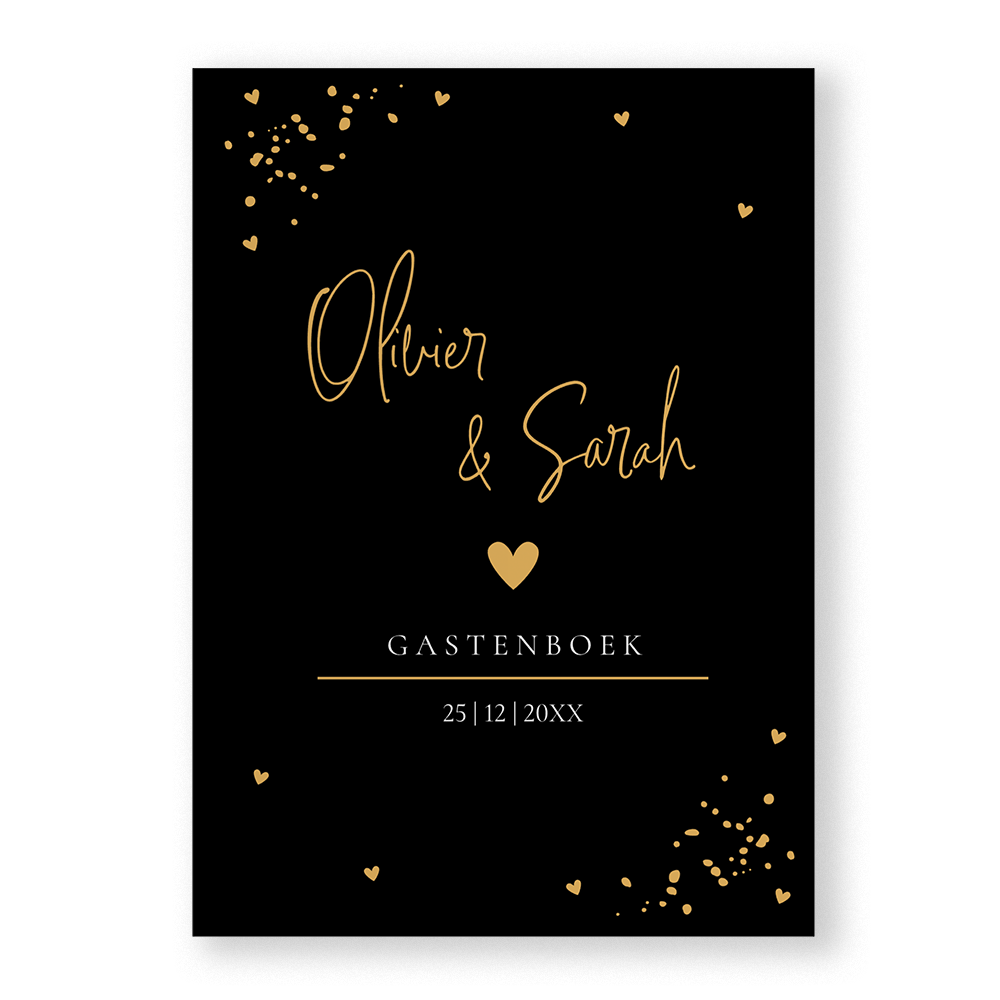 Gastenboek huwelijk zwart stijlvol