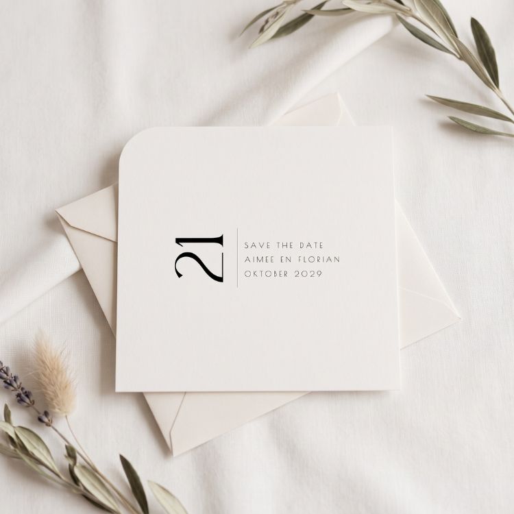 Save the Date minimalistisch neutrale tinten