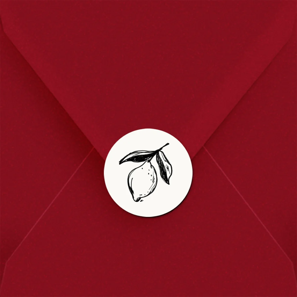 Sluitzegel met handgeschilderde citroen | 25 stuks