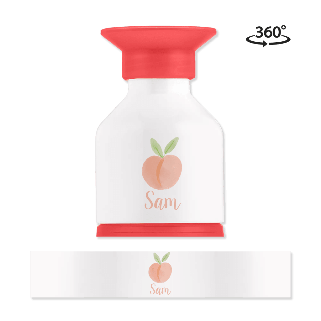 Dopper waterfles met naam en perzik