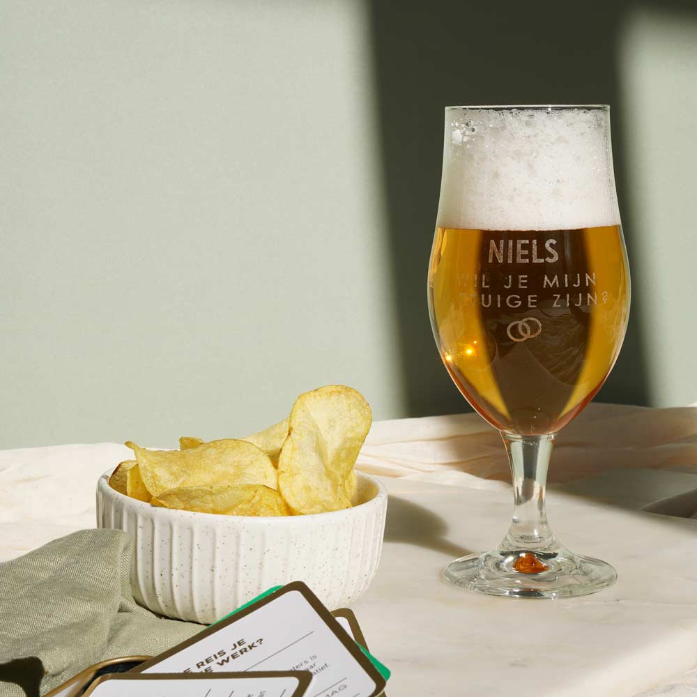 Getuige vragen bierglas met naam