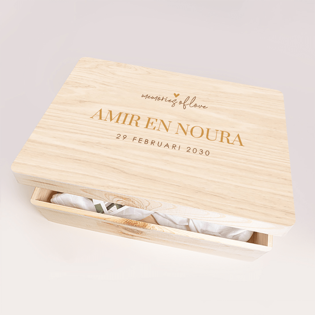 Stijlvolle memorybox bruiloft