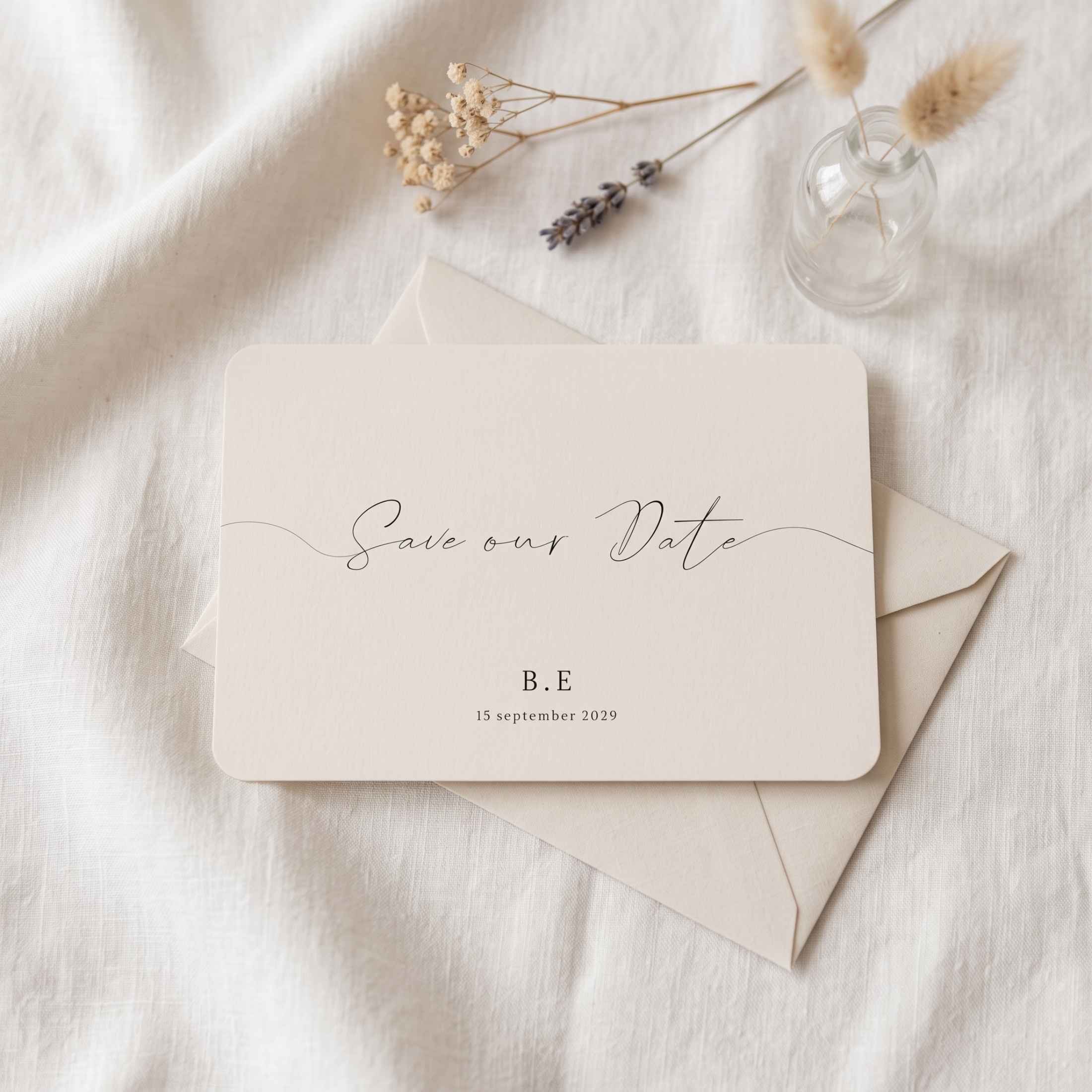 Save the Date kaart minimalistisch siersels