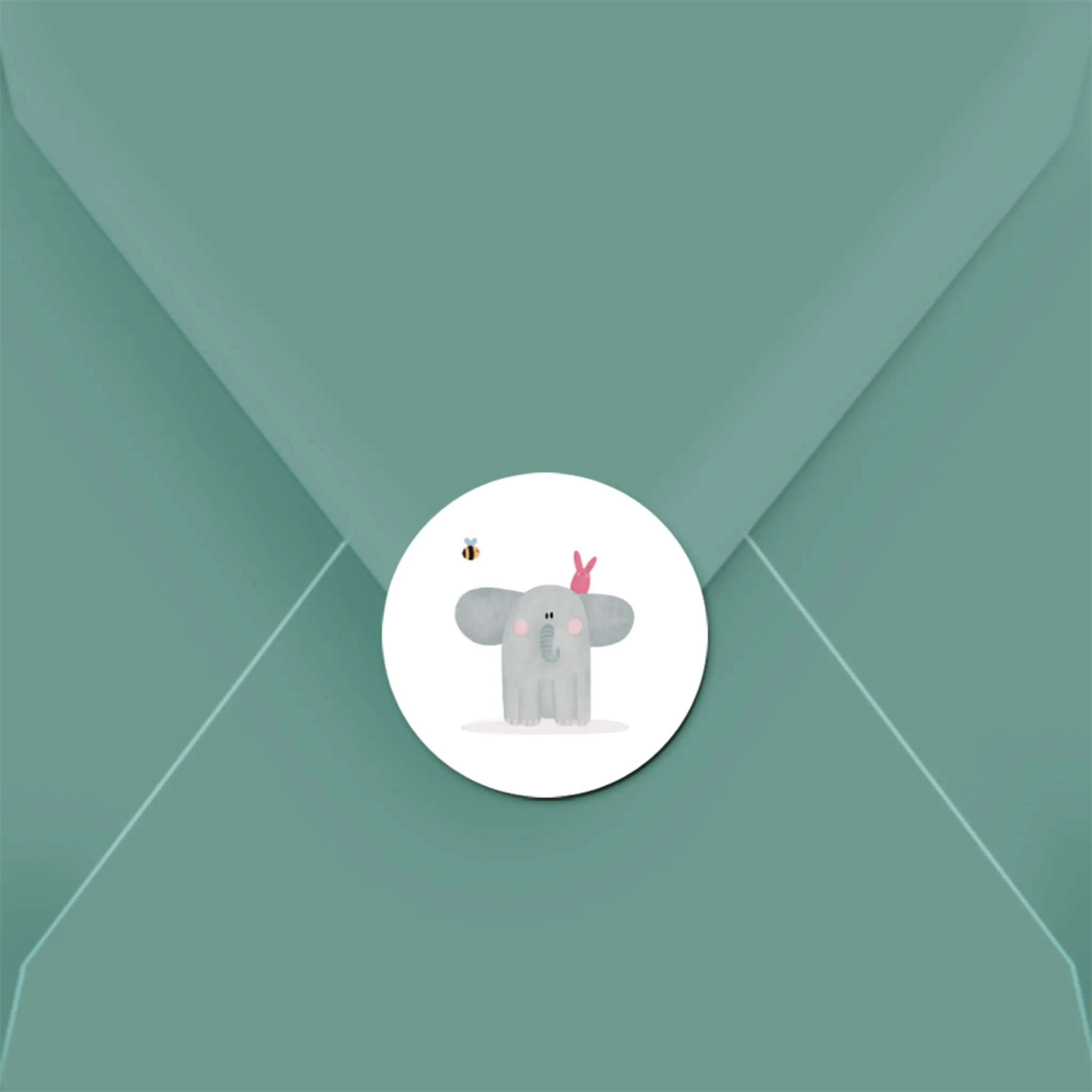 Sluitsticker geboorte met diertjes