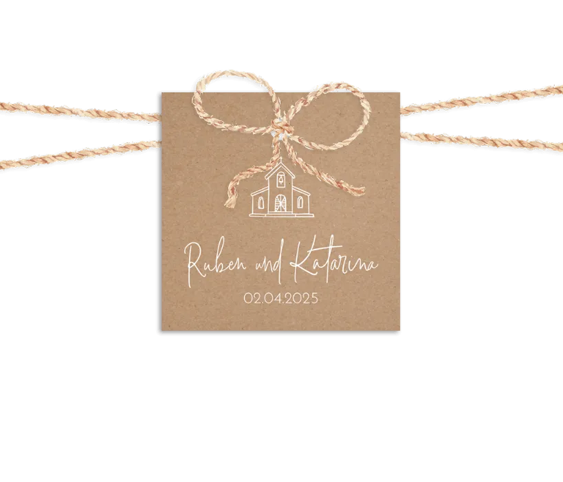 Kirchenheftanhänger 40x40mm quadratisch 16 Stück