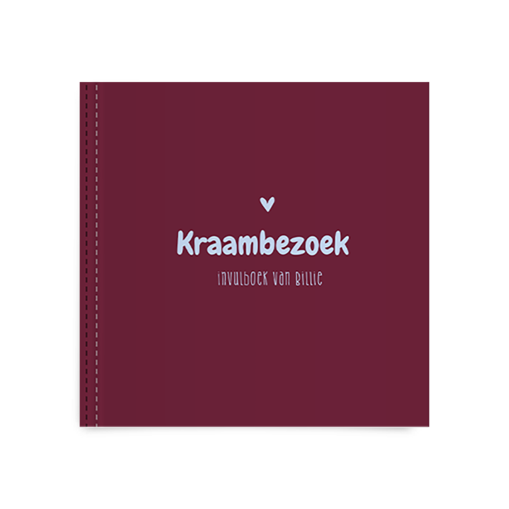 Kraambezoekboek bordeaux met hartje