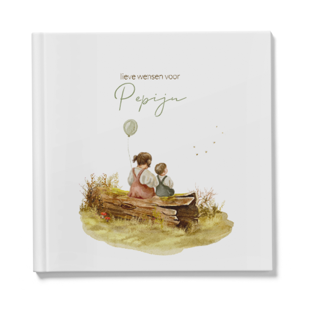 Kraambezoekboek bos tweede kindje getekend boomstam