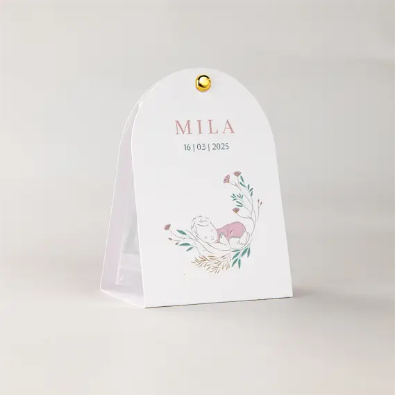 Doopsuiker snoepzakje meisje met pastelkleuren en met bloemen