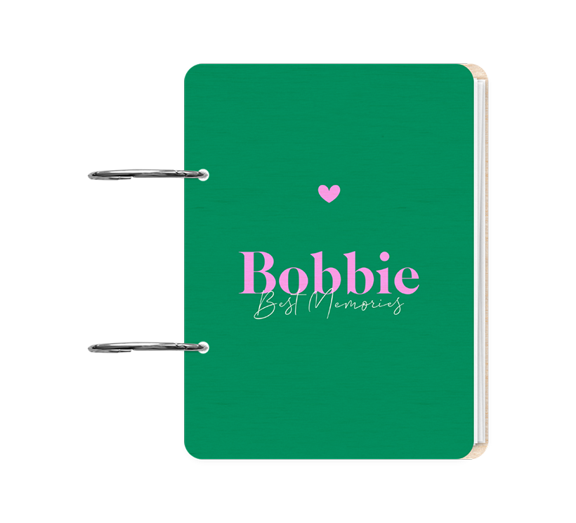 Bewaarbundel geboortekaartje trendy met color blocking en naam