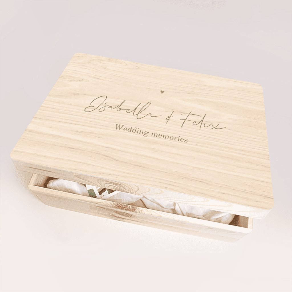 Erinnerungsbox mit grüner Schrift und Herz