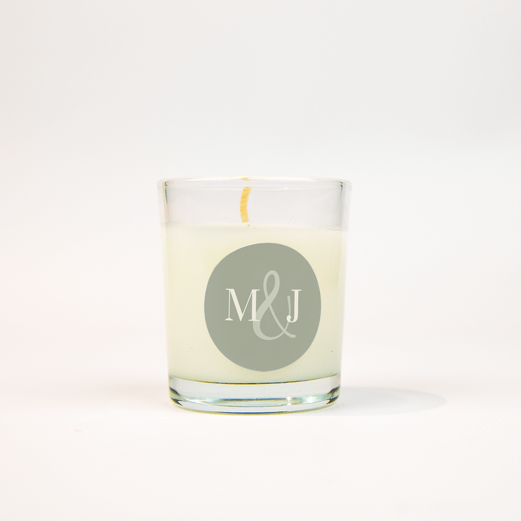 Aufkleber Hochzeit in minzgrün mit Initialen