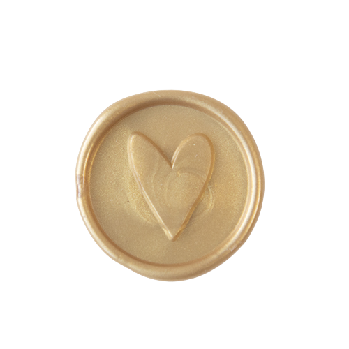 Gouden lakzegels met hartje