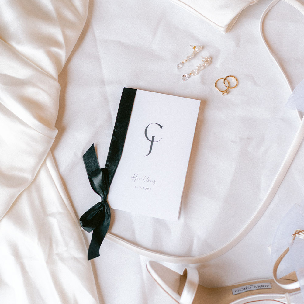 Geloftenboekje trouwkaart chic her vows