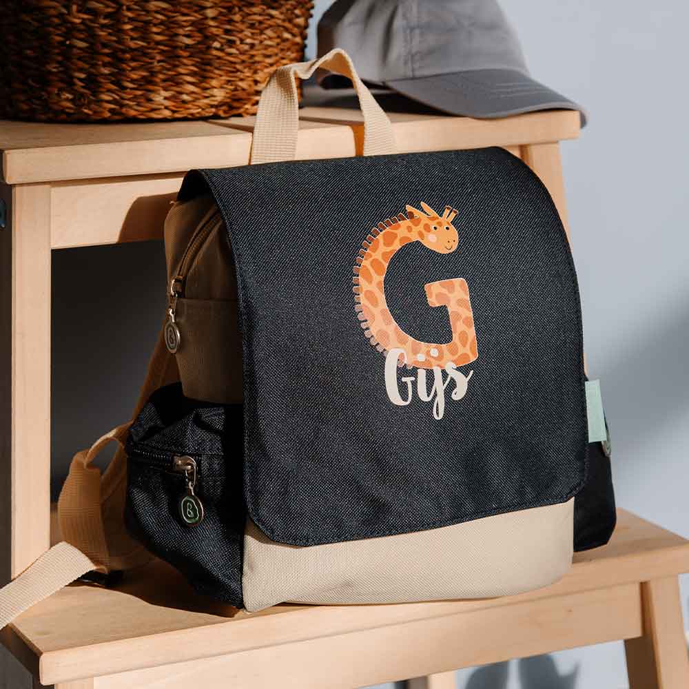 Rugzak Adventure met naam en dierenletter