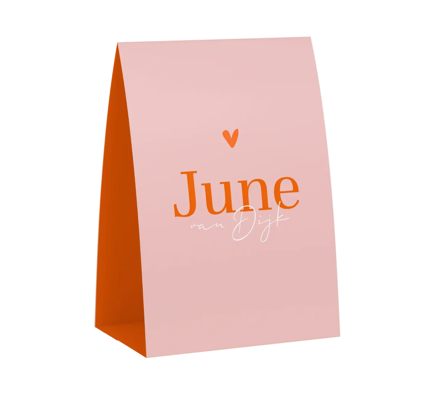 Roze geboortekaartje color blocking voor meisje in tentvorm