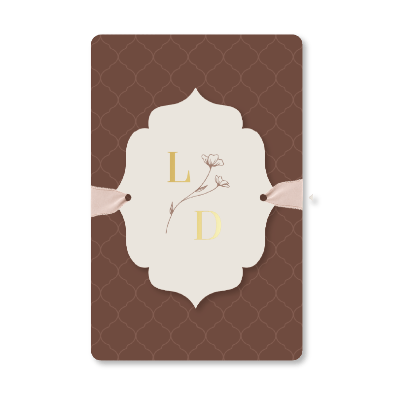 Trouwkaart Fall in Love | Elegant vintage & goudfolie