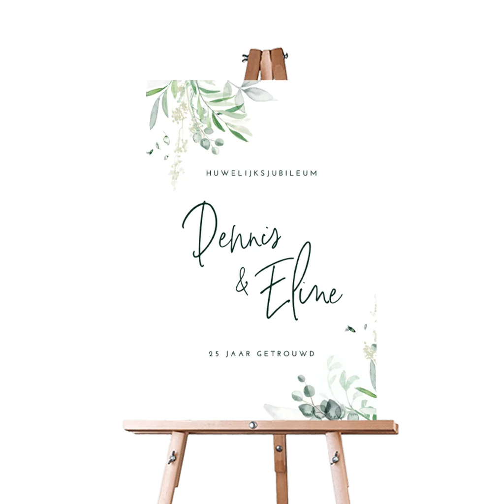 Botanisch welkomstbord voor huwelijksjubileum
