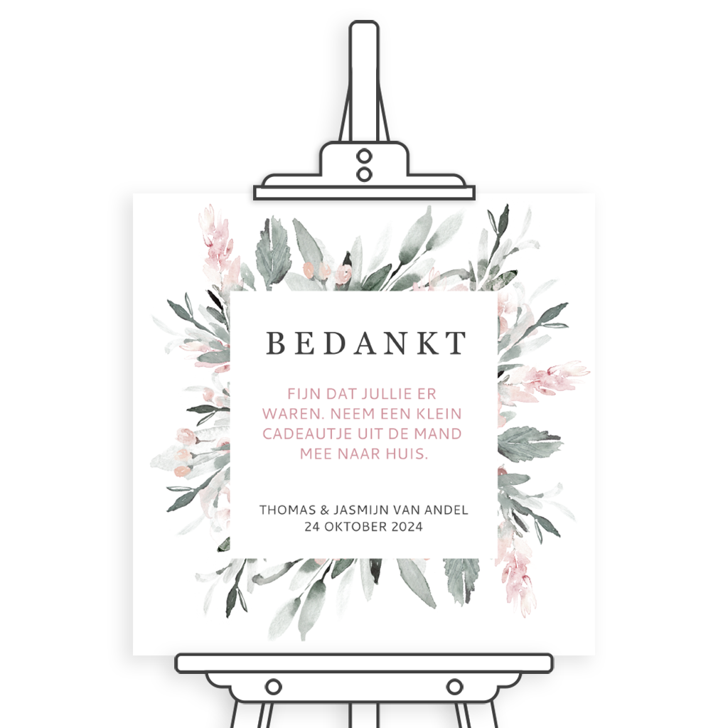 Bord bij bedankjes zelf maken