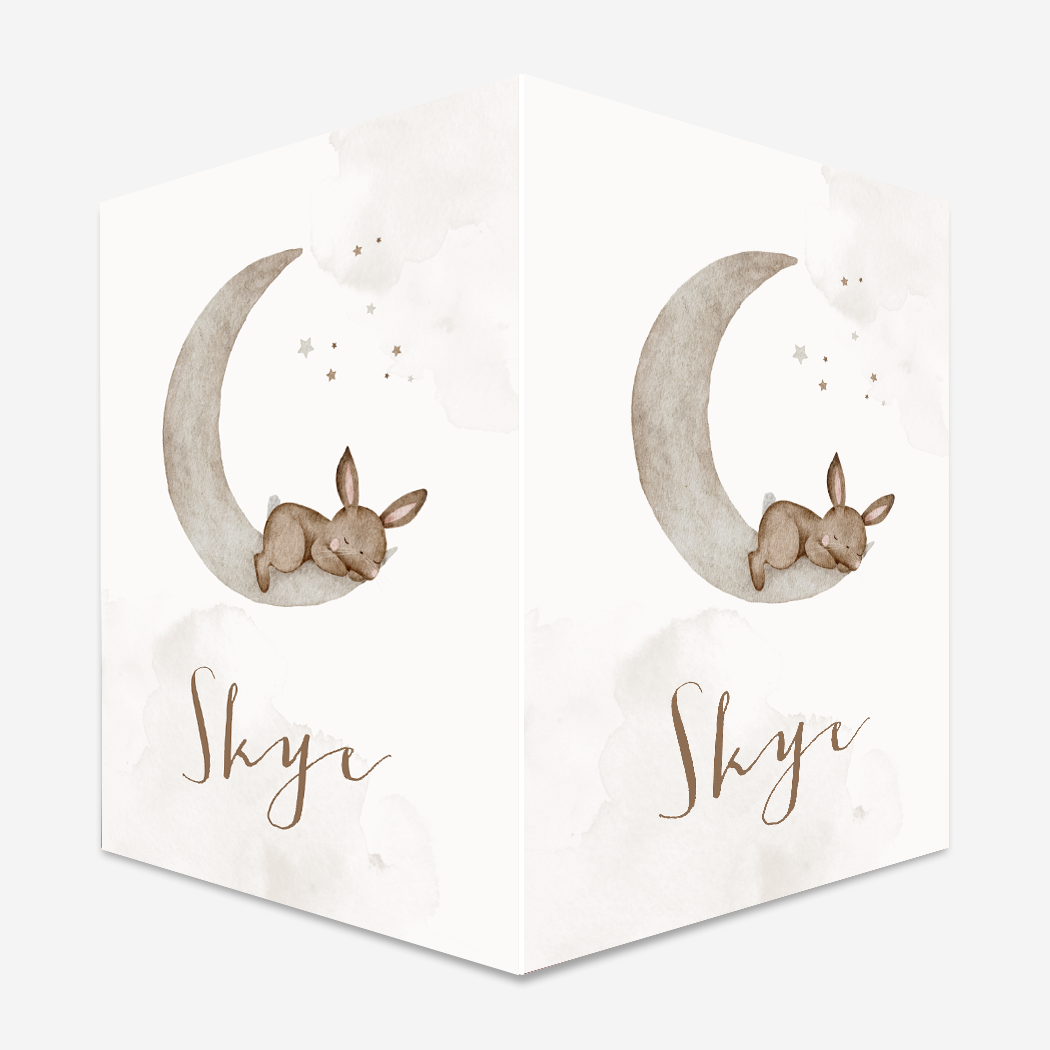 Geboortebord Maan Slapend Konijntje