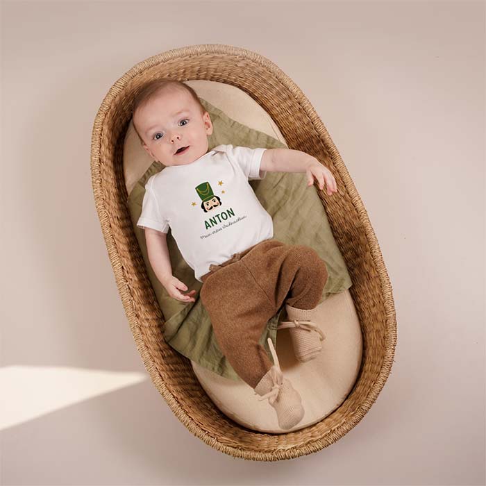 Baby Body Weihnachten mit Nußknacker und Namen