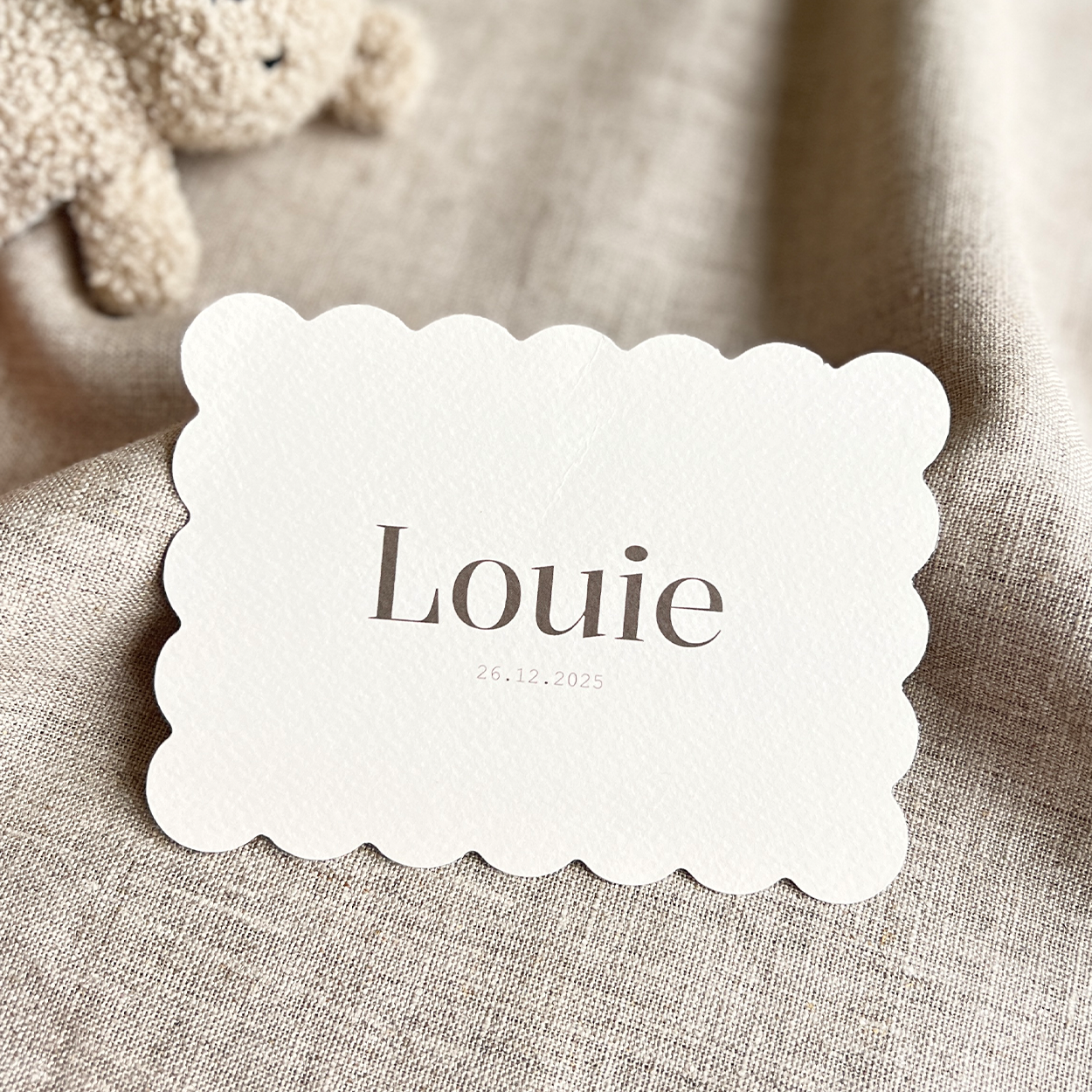 Geboortekaartje Jongen Neutraal Eenvoudig Beige