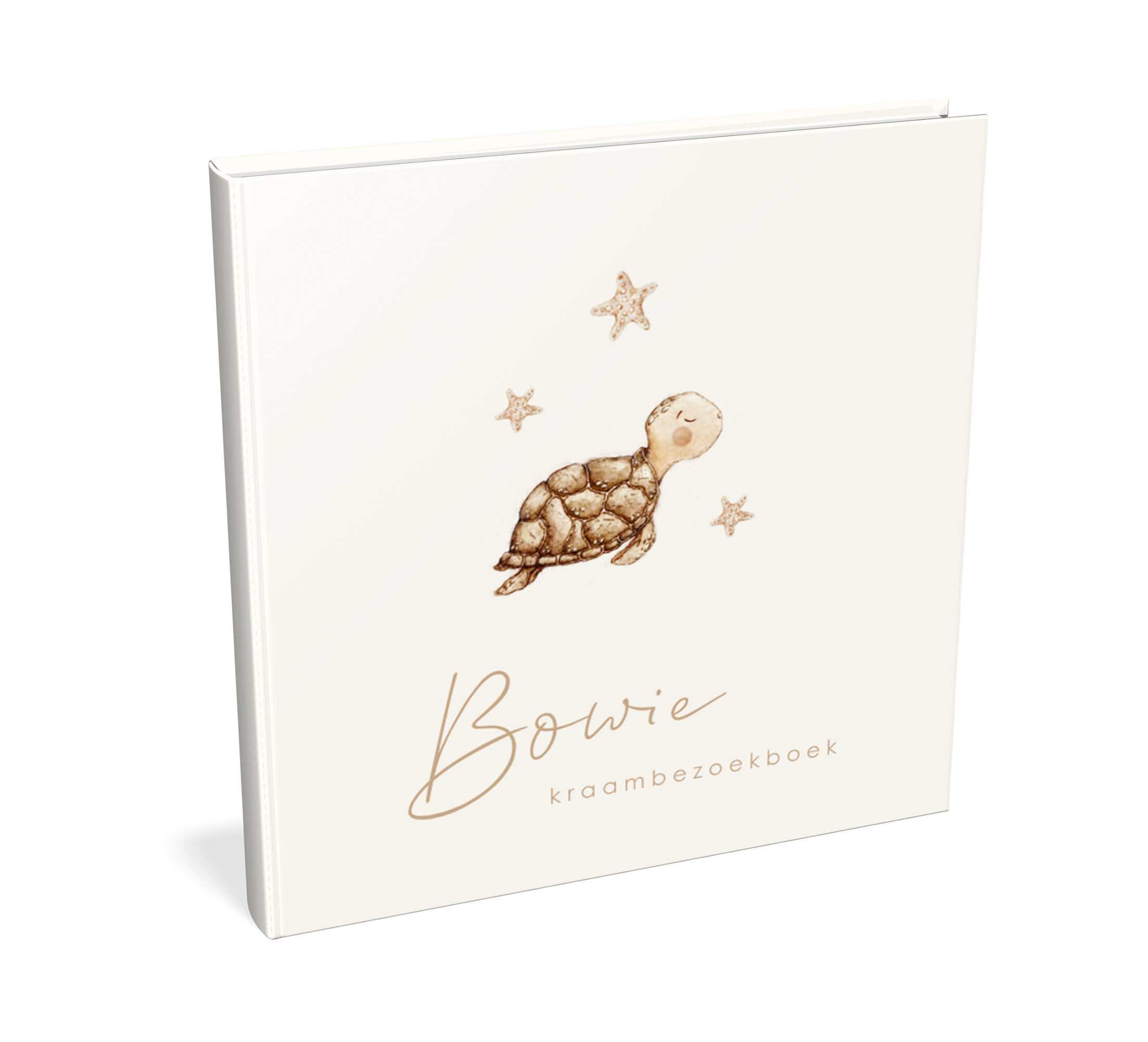Lief kraambezoekboek met getekende schildpad en sterretjes