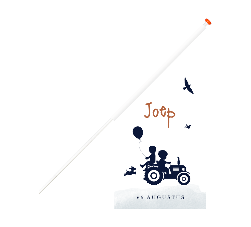 Stoere geboortevlag in boerderij thema