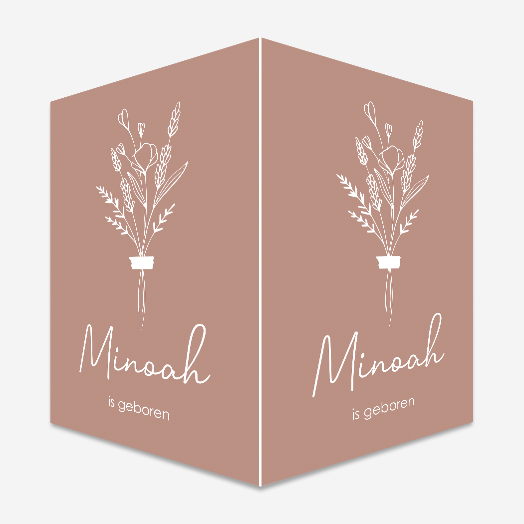 Raambord Oudroze Boeket Lijntekening