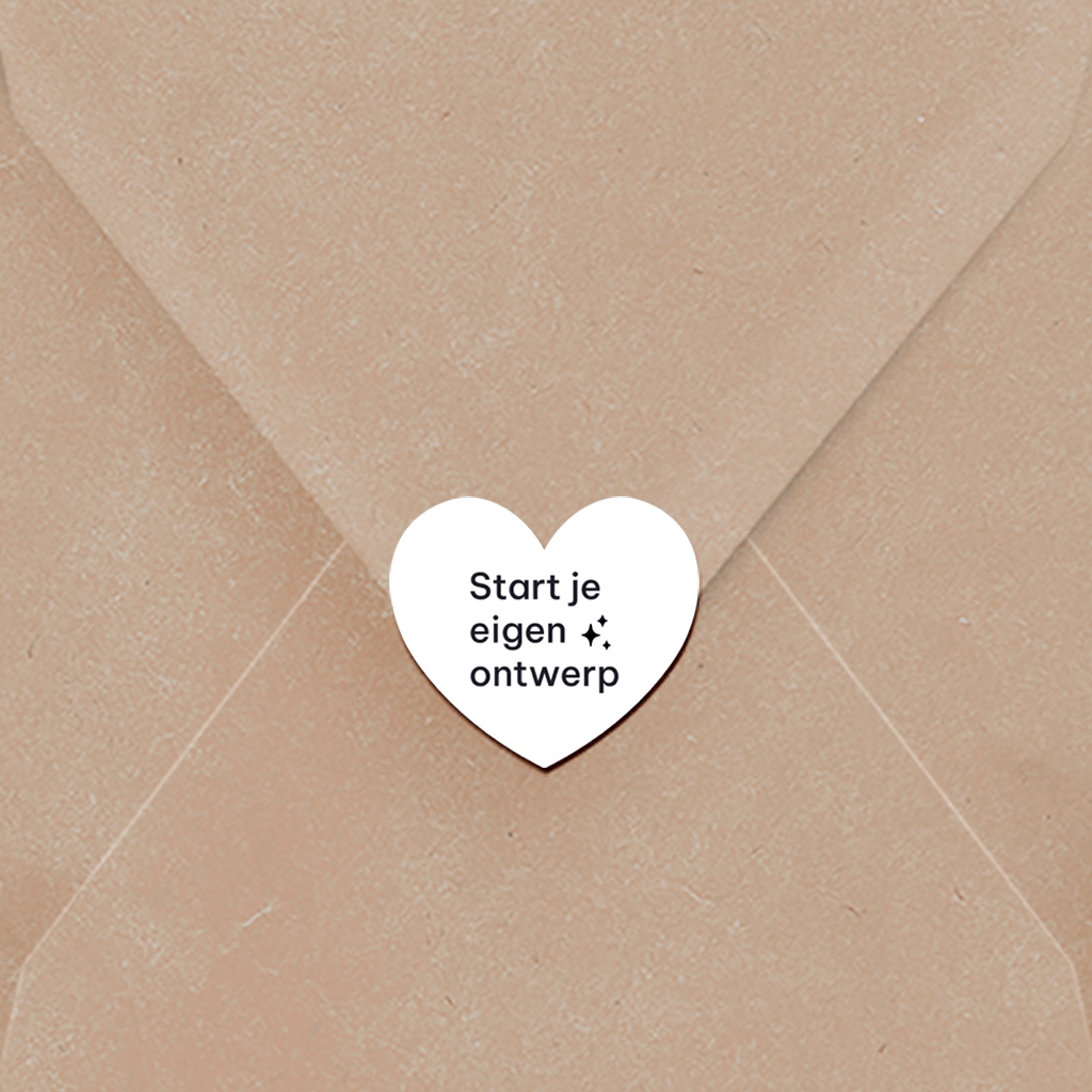 Sluitsticker uitnodiging zelf maken hart