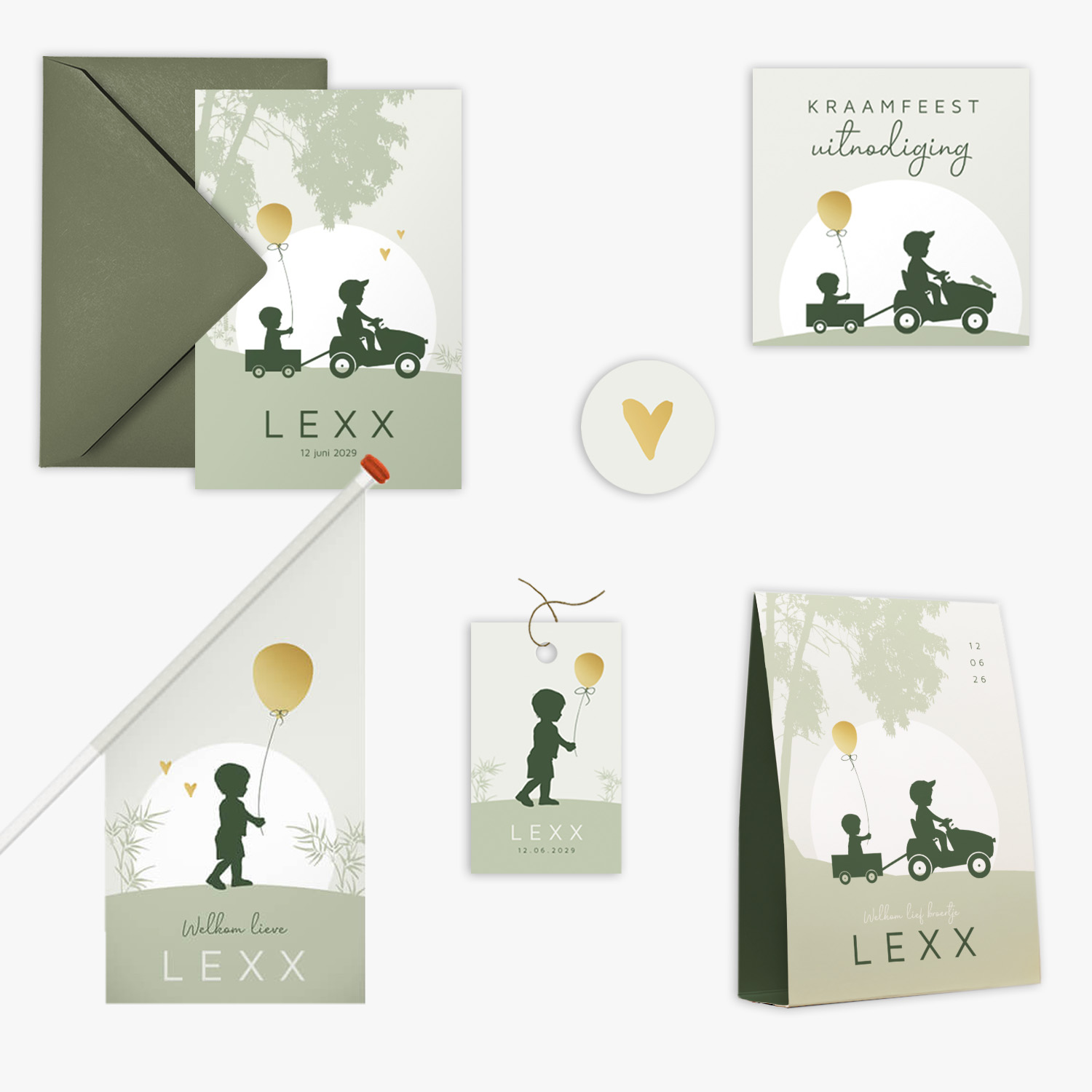 doorlink geboortekaartjes set little brothers