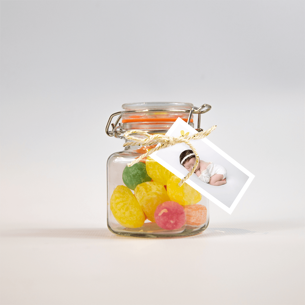 Rechthoekige label met folie hartje - 10 stuks