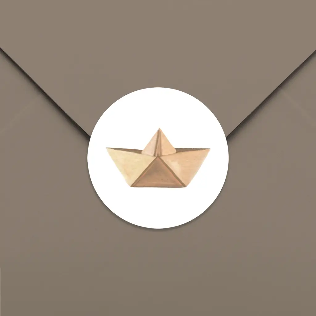 Sluitsticker met illustratie papieren bootje - per 25 stuks