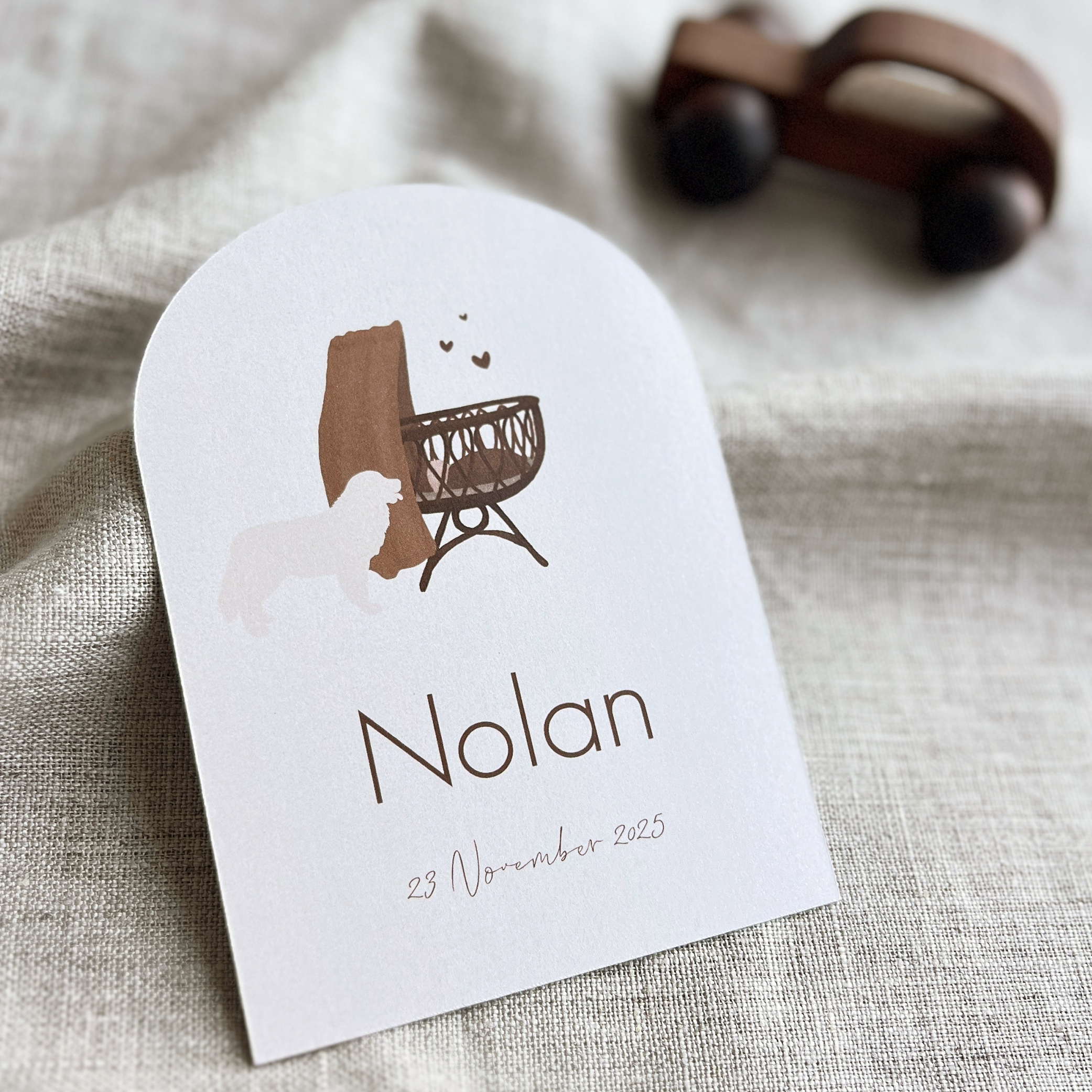 Geboortekaartje Jongen Hond Wiegje