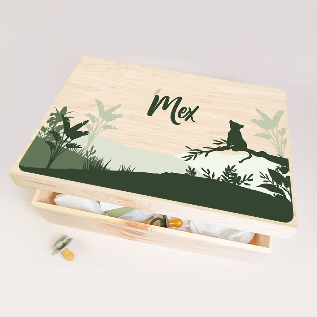 Memorybox met junglethema en leeuwtje