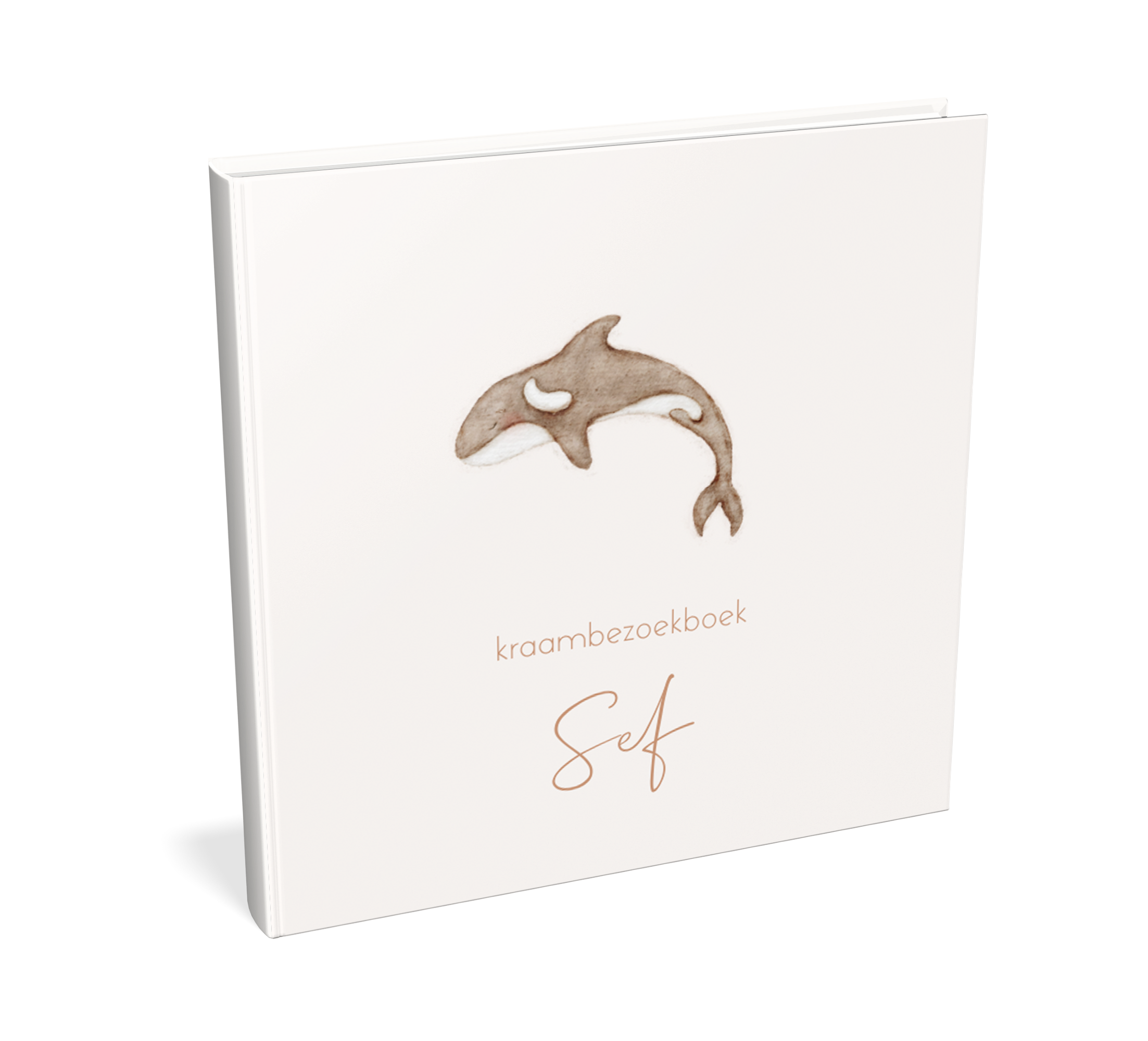 Avontuurlijk kraambezoekboek met watercolour orka