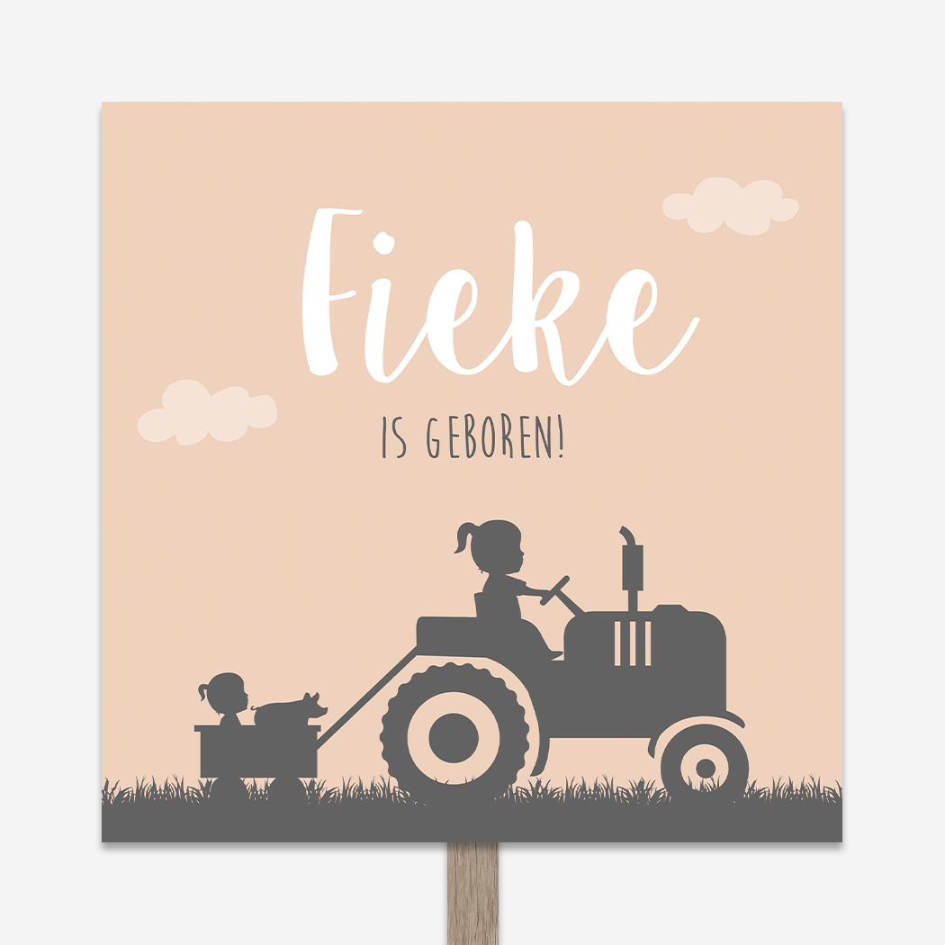 Tuinbord met tractor