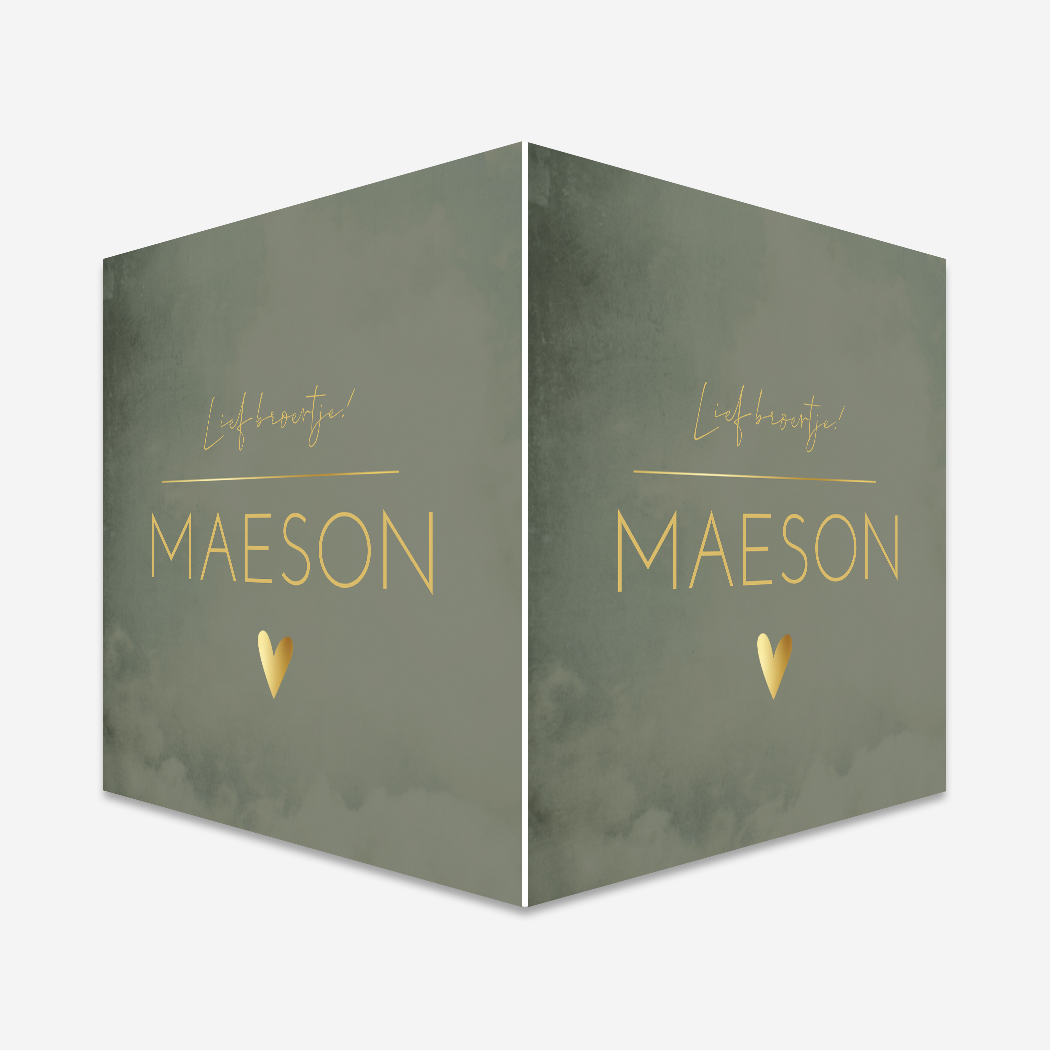 Raambord Vierkant Donkergroen Goudkleur Hartje